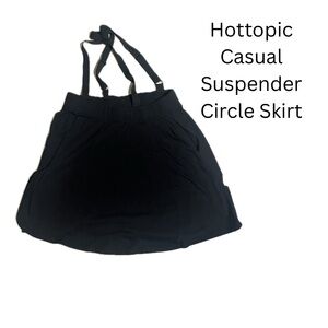 Hot Topic Black Circle skirt with suspenders